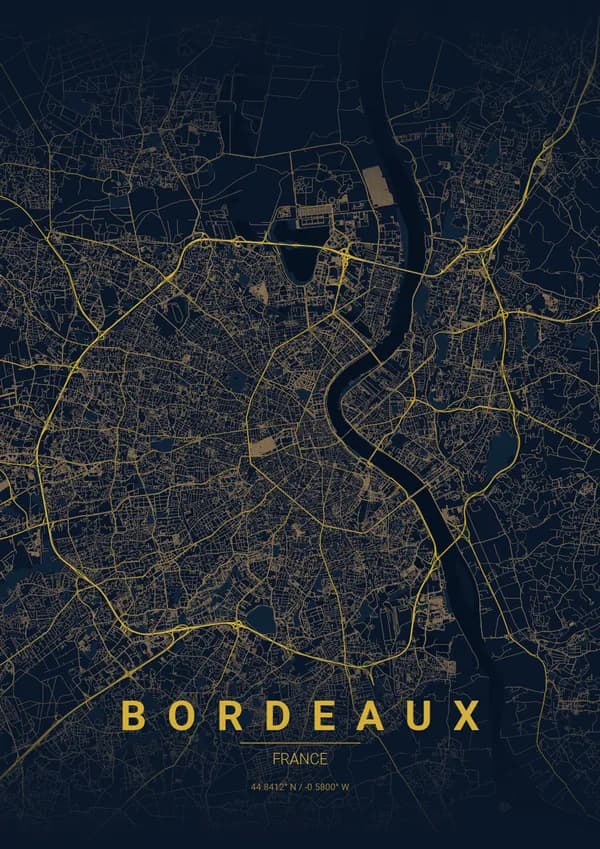 Bordeaux map poster