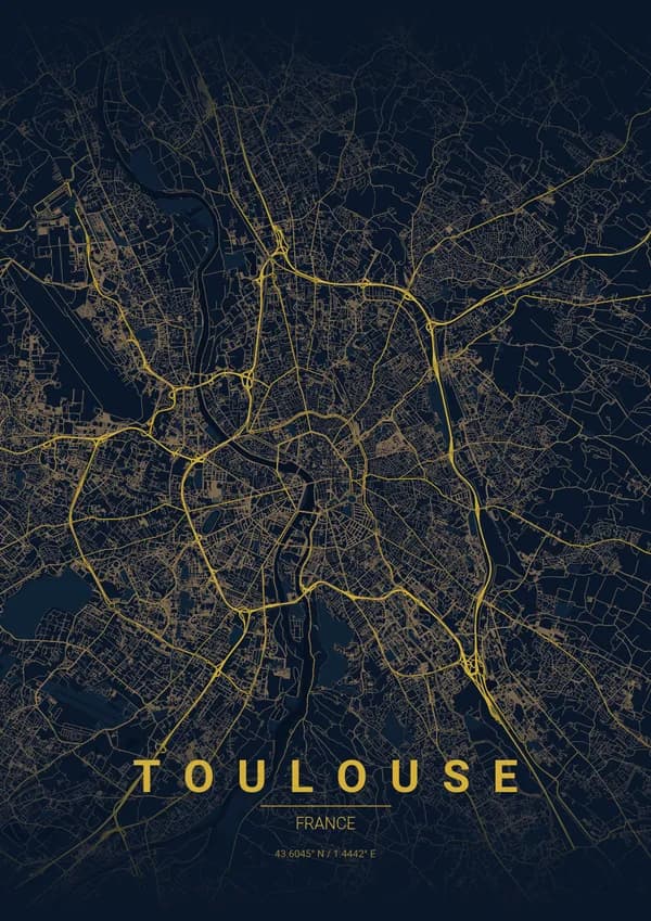 Toulouse map poster