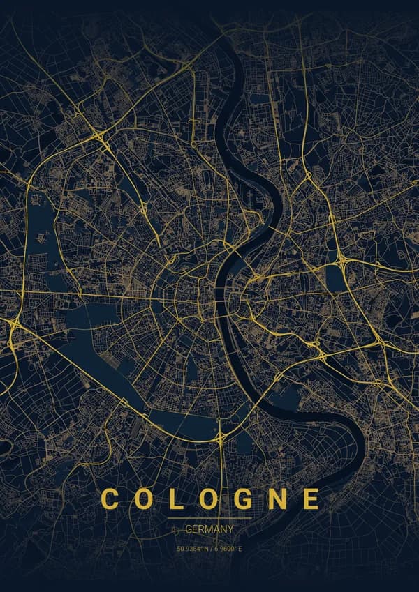Cologne map poster