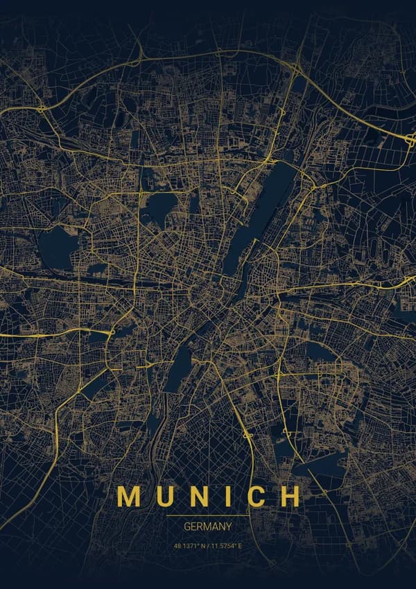 Munich map poster
