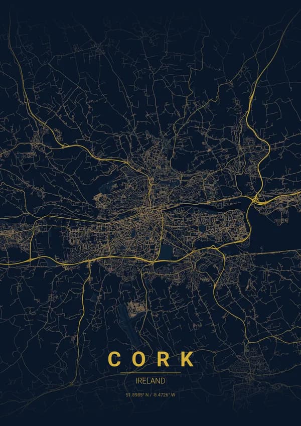 Cork map poster