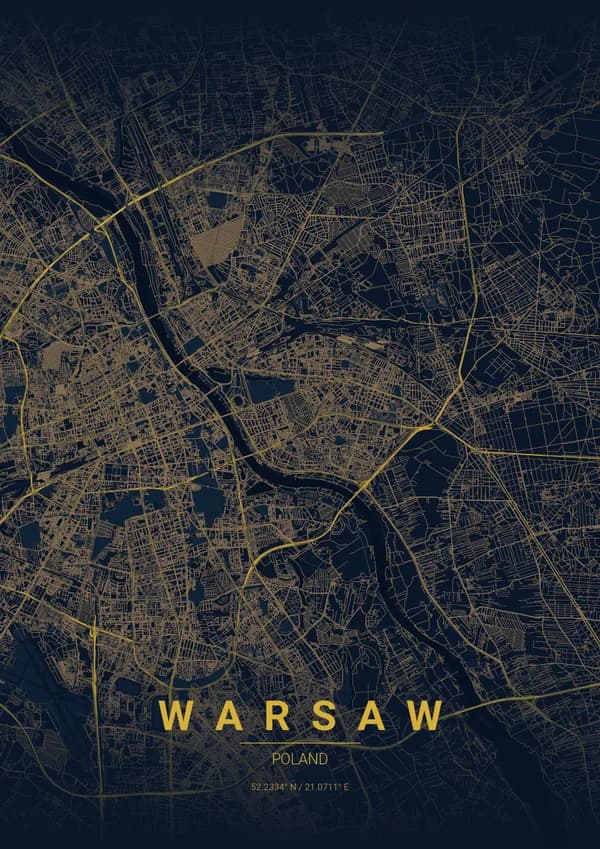 Warsaw map poster