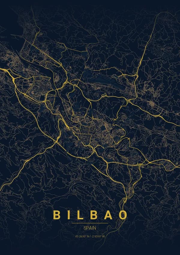 Bilbao map poster