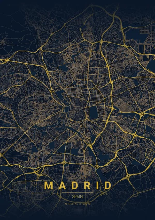Madrid map poster